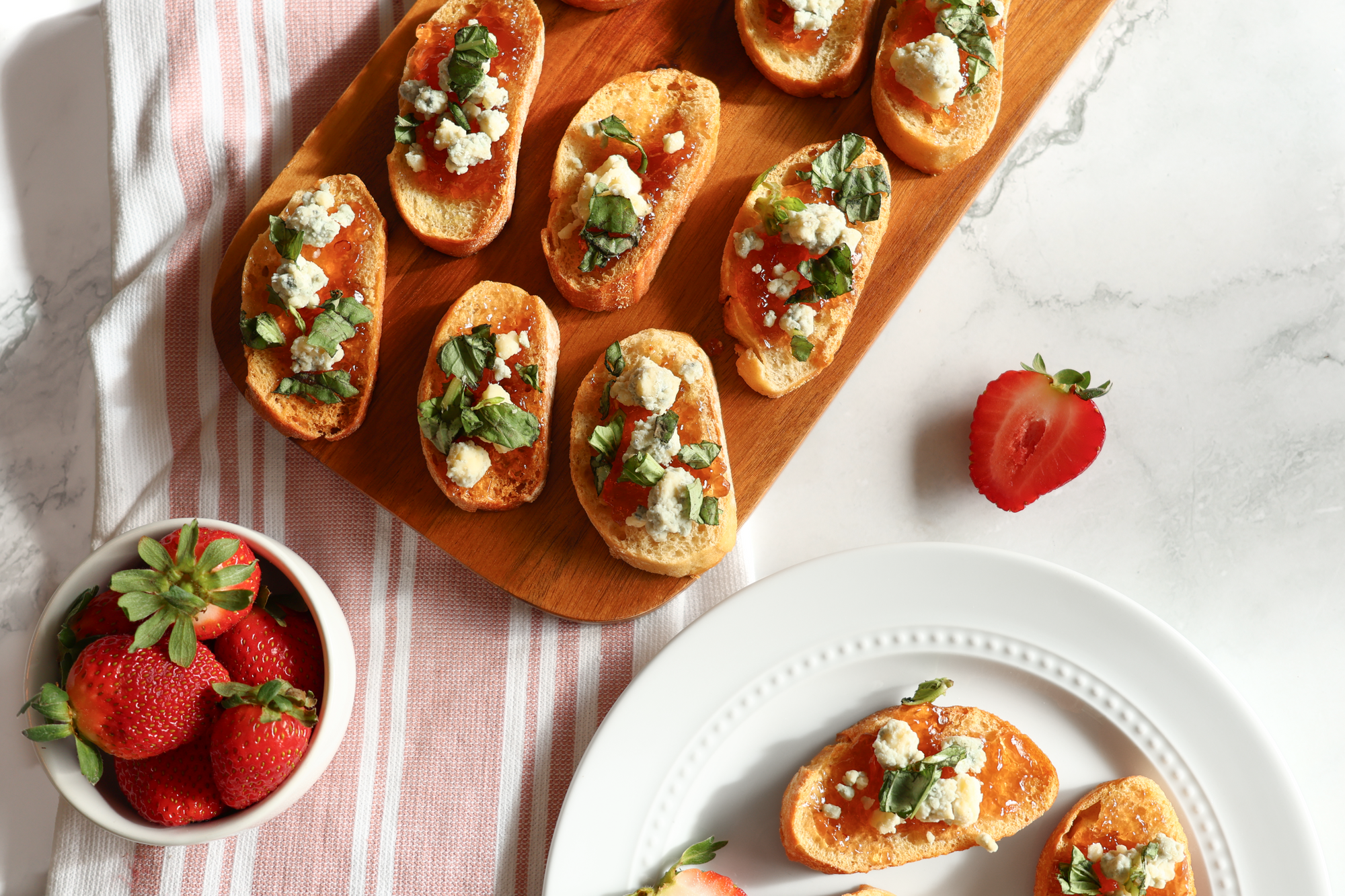 Strawberry Fig & Maytag Blue Crostini