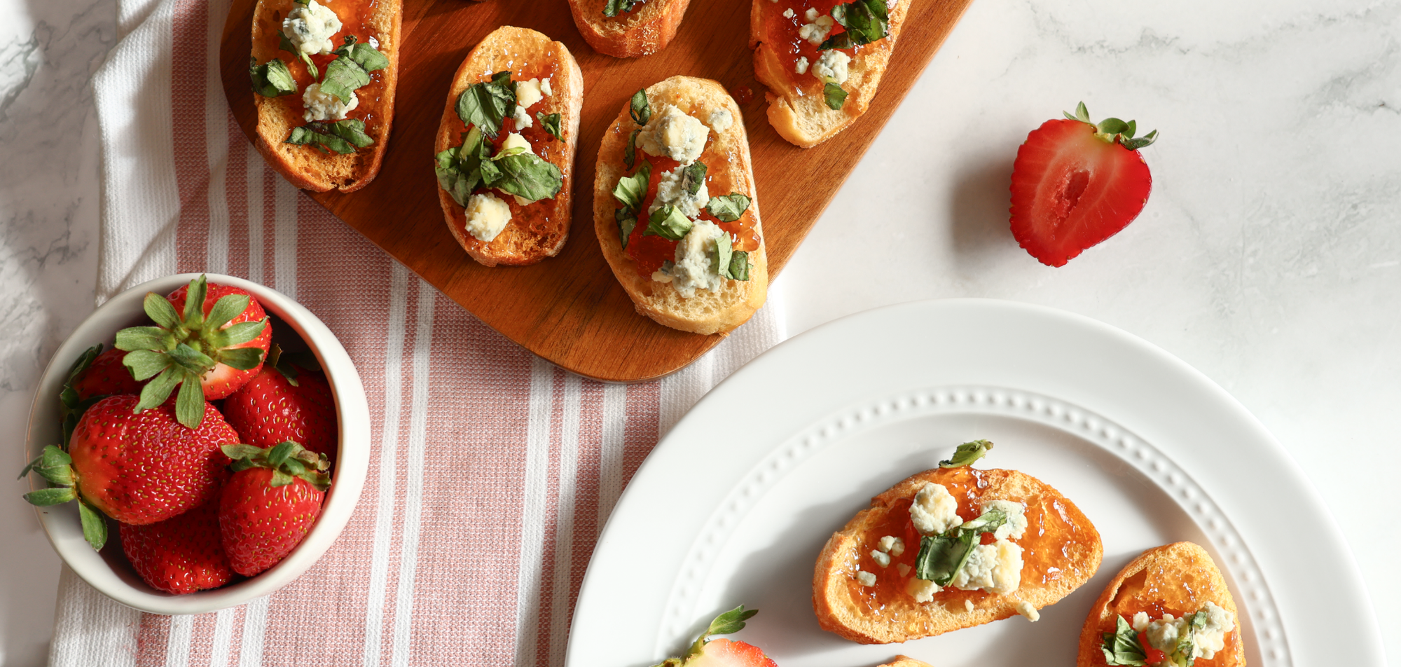 Strawberry Fig & Maytag Blue Crostini